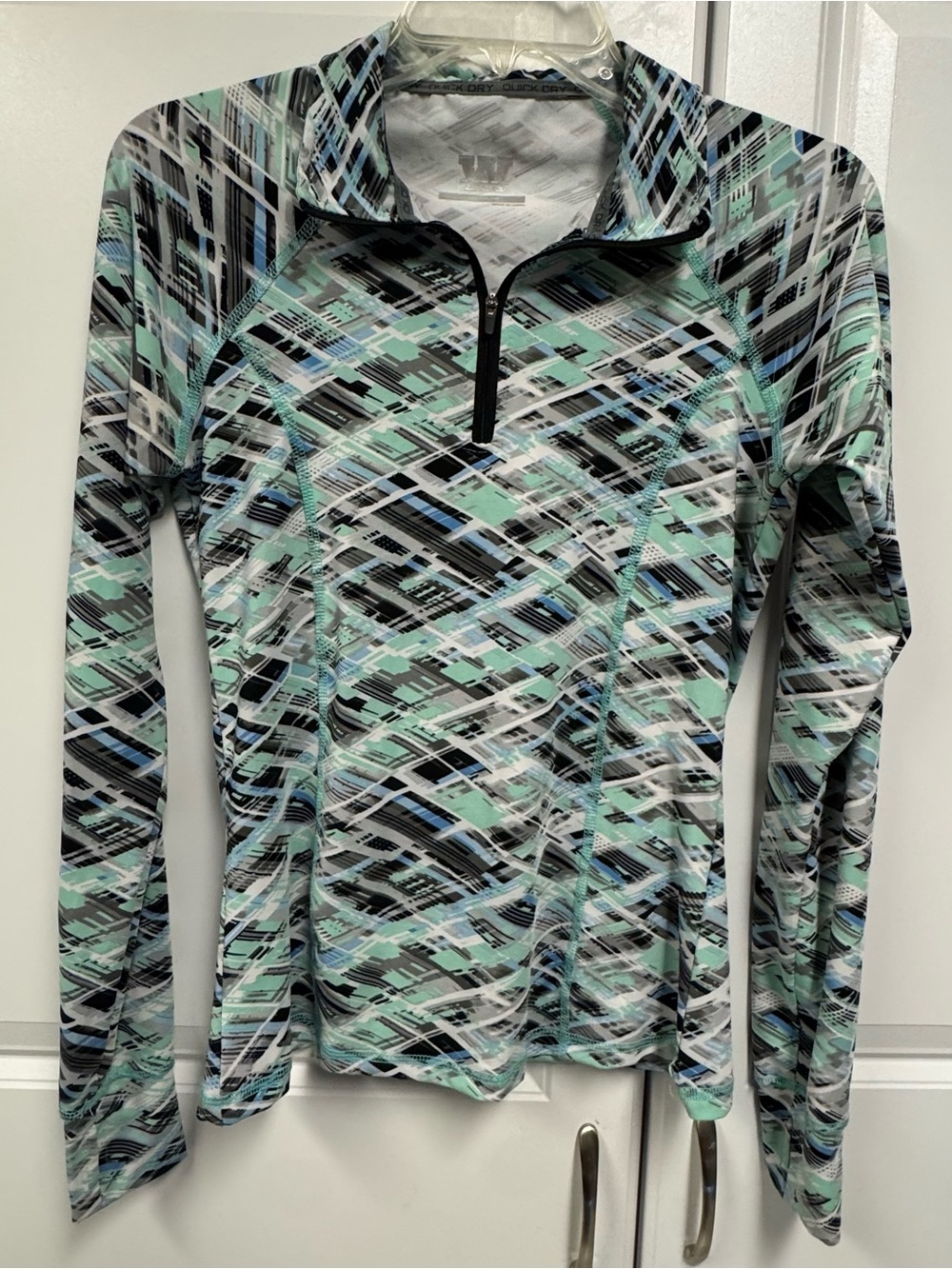 W Sport 1/4 Zip Pullover Top Wmens M Long Sleeve Golf Outdoor Athletic Fitted